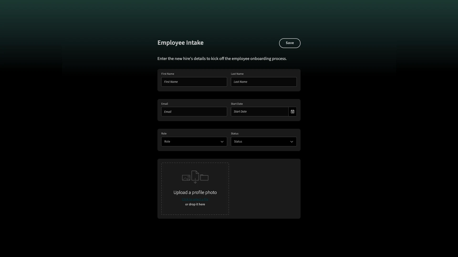 Employee Onboarding Process Intake Form