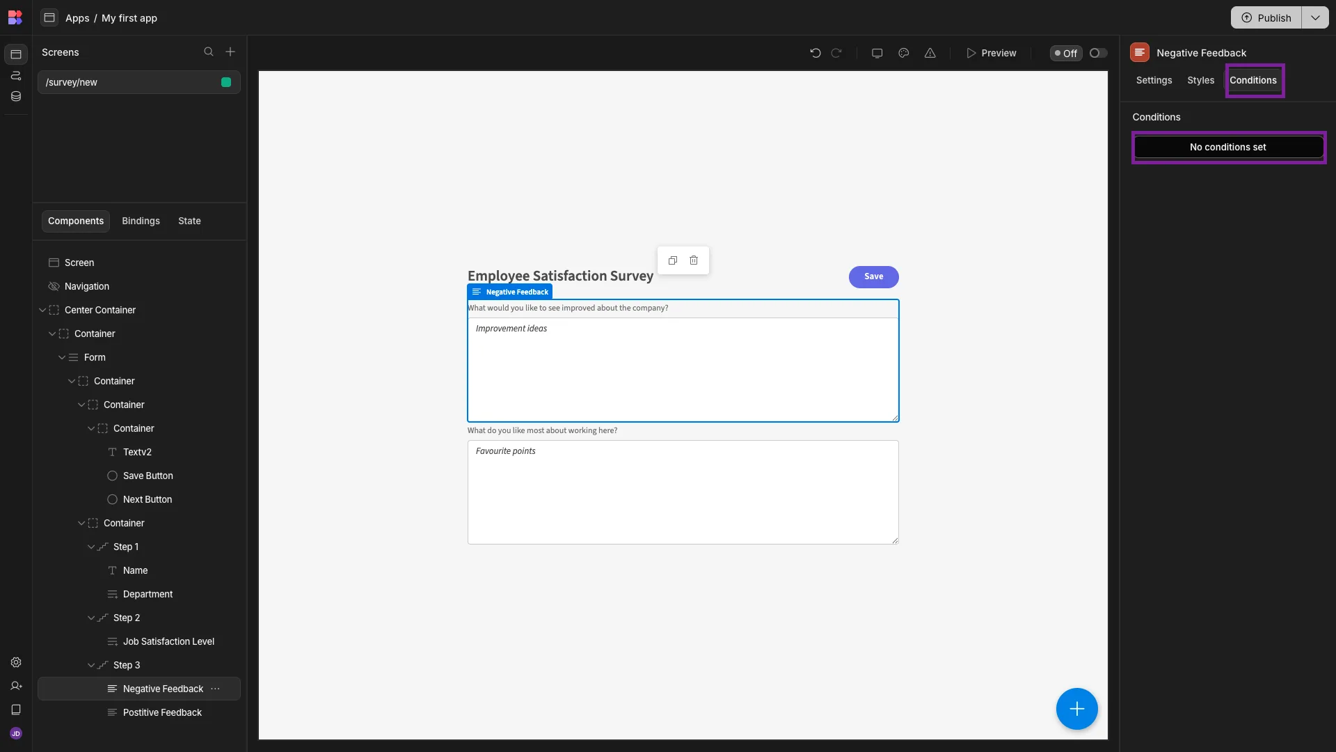 Conditional UIs