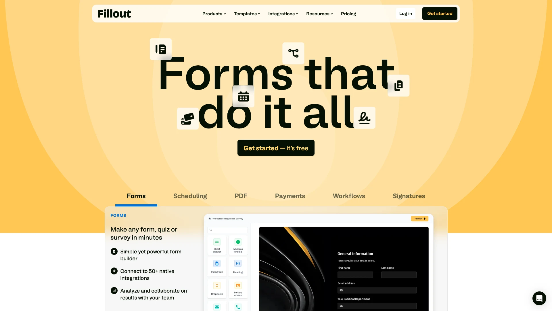 AI Form Builder Fillout