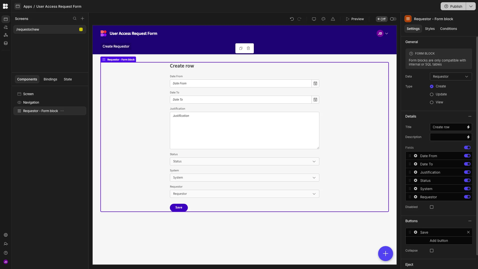 User Access Request Form