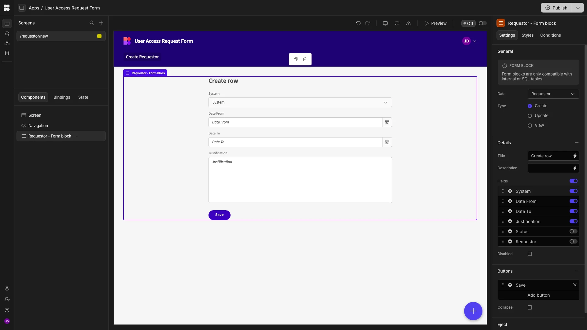 System Access Request