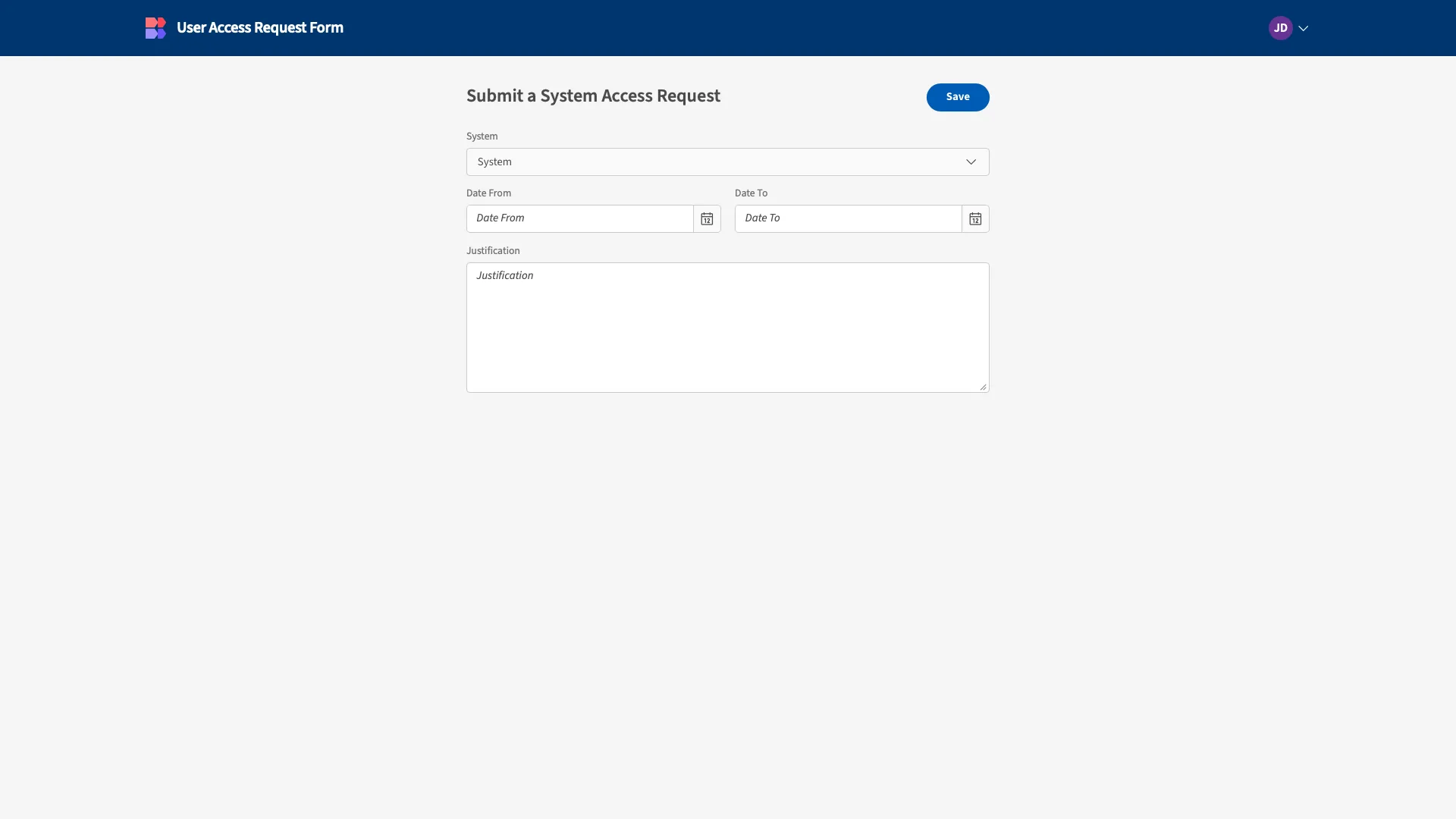 Automated approval workflow form
