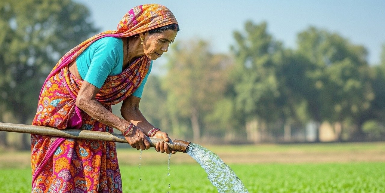 Rows of healthy green crops