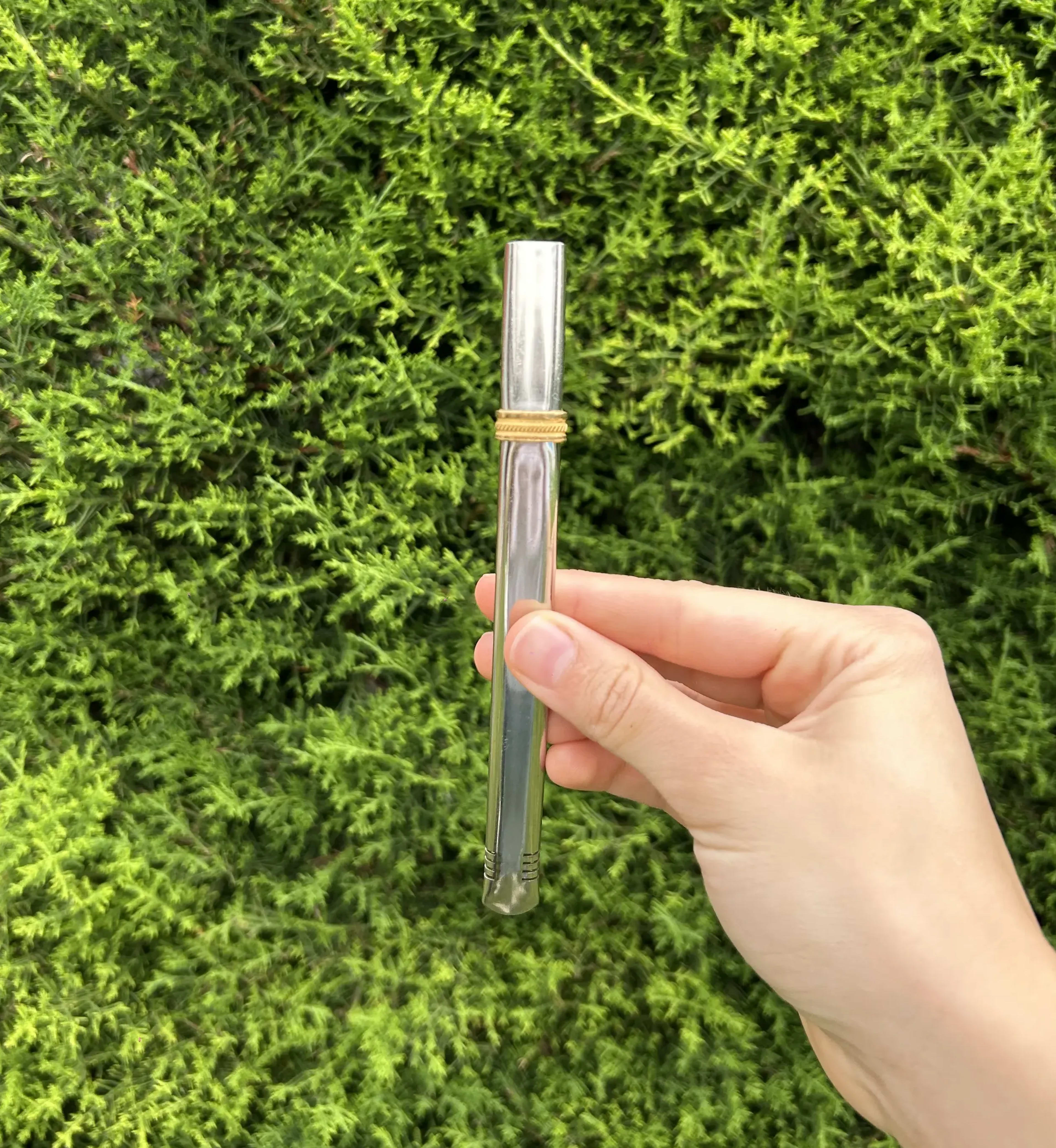 Bombilla de acero inox chata