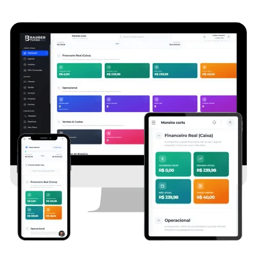 Mockup Dashboard Barber Turbo PRO