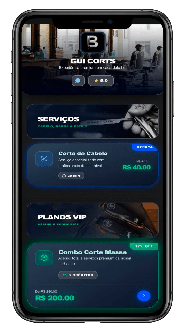 Barber Turbo Dashboard Mockup