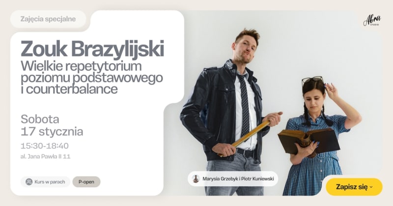 Brazilian Zouk - beginner level review & counterbalance with Maria & Piotr