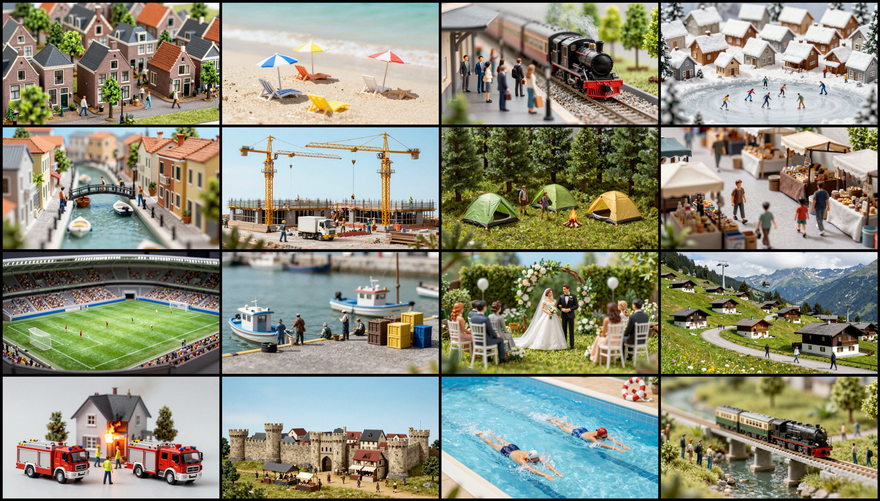 Miniature winter village