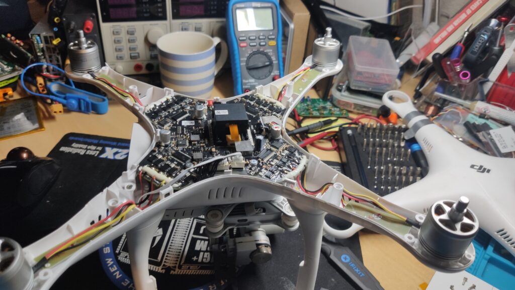 Technician repairing a professional drone