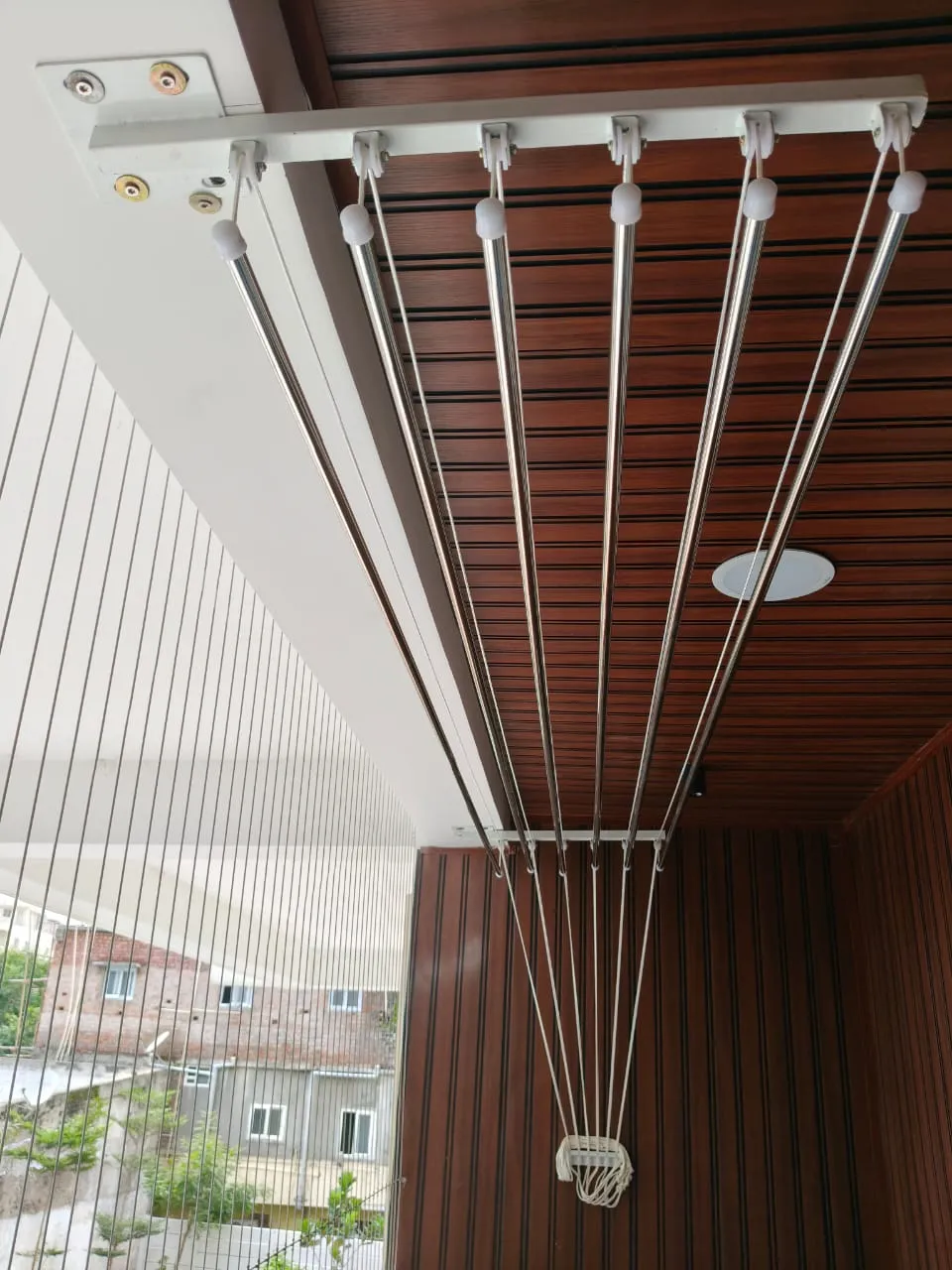 Cloth drying stand ceiling mounted