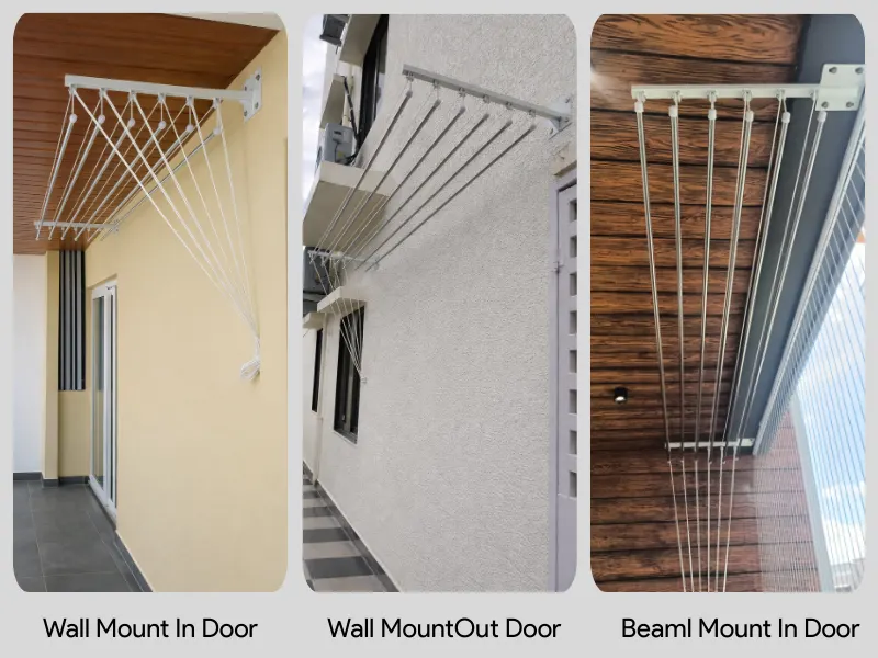 Wall mounted cloth hanger installation Hyderabad — KVJ Services