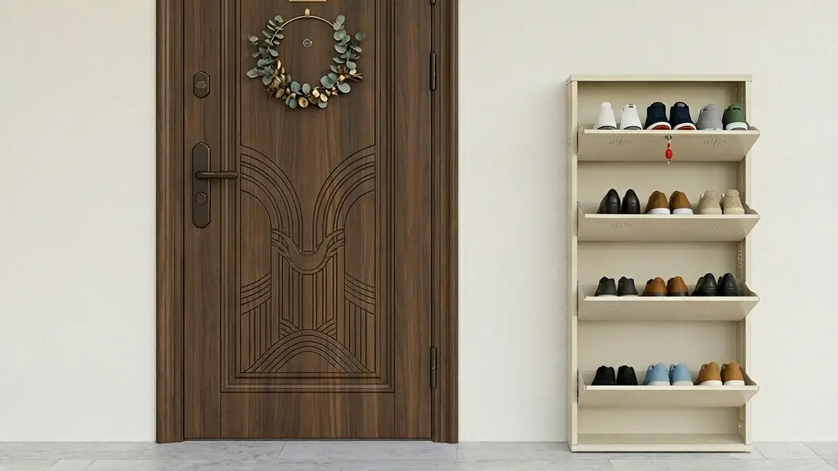 Metal shoe rack wall mounted foldable Hyderabad — KVJ Services