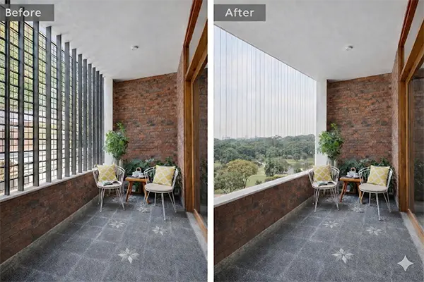 Invisible grill vs traditional iron grill before and after Hyderabad — KVJ Services