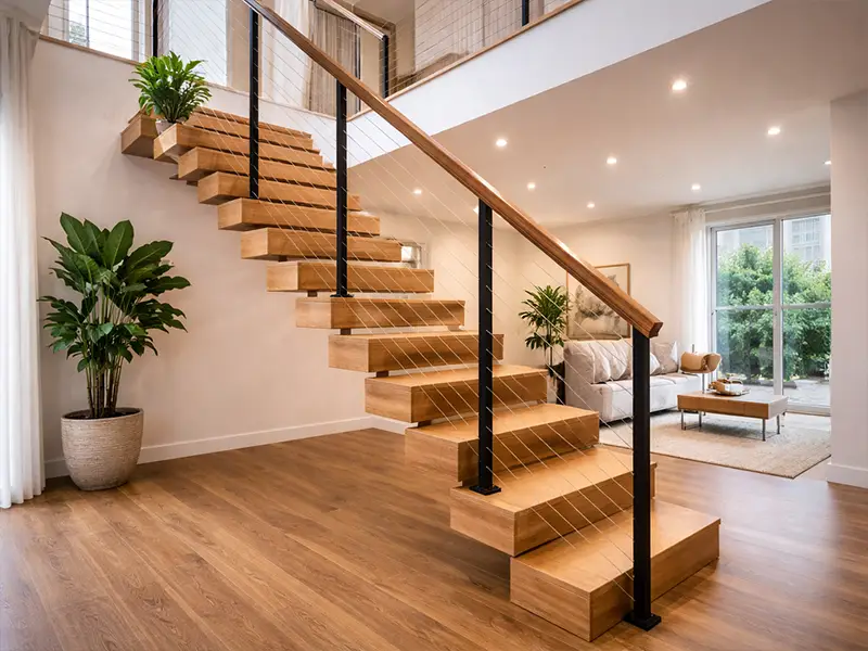 Staircase invisible grill safety villa duplex Hyderabad — KVJ Services