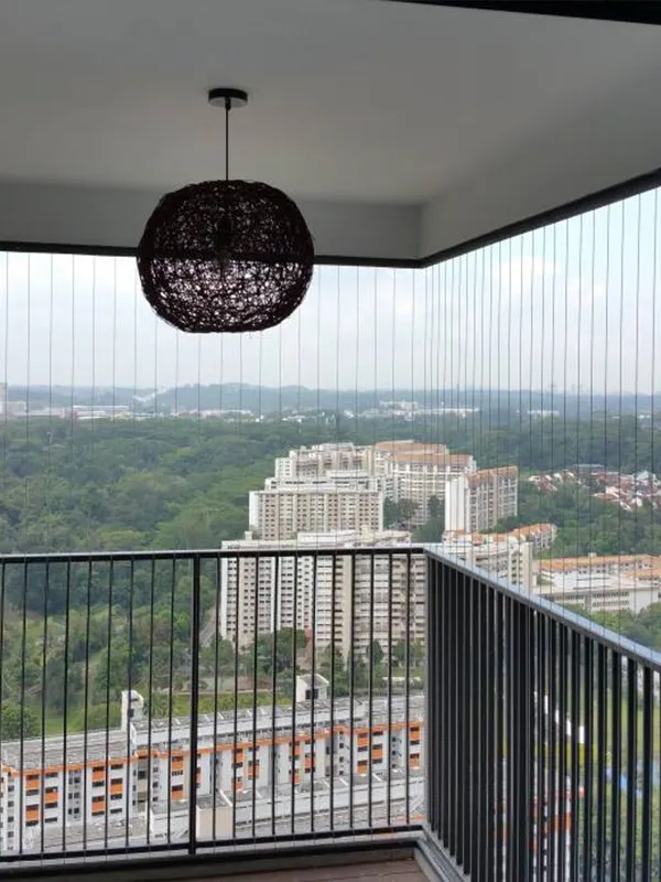 Balcony invisible safety grill Hyderabad — KVJ Services