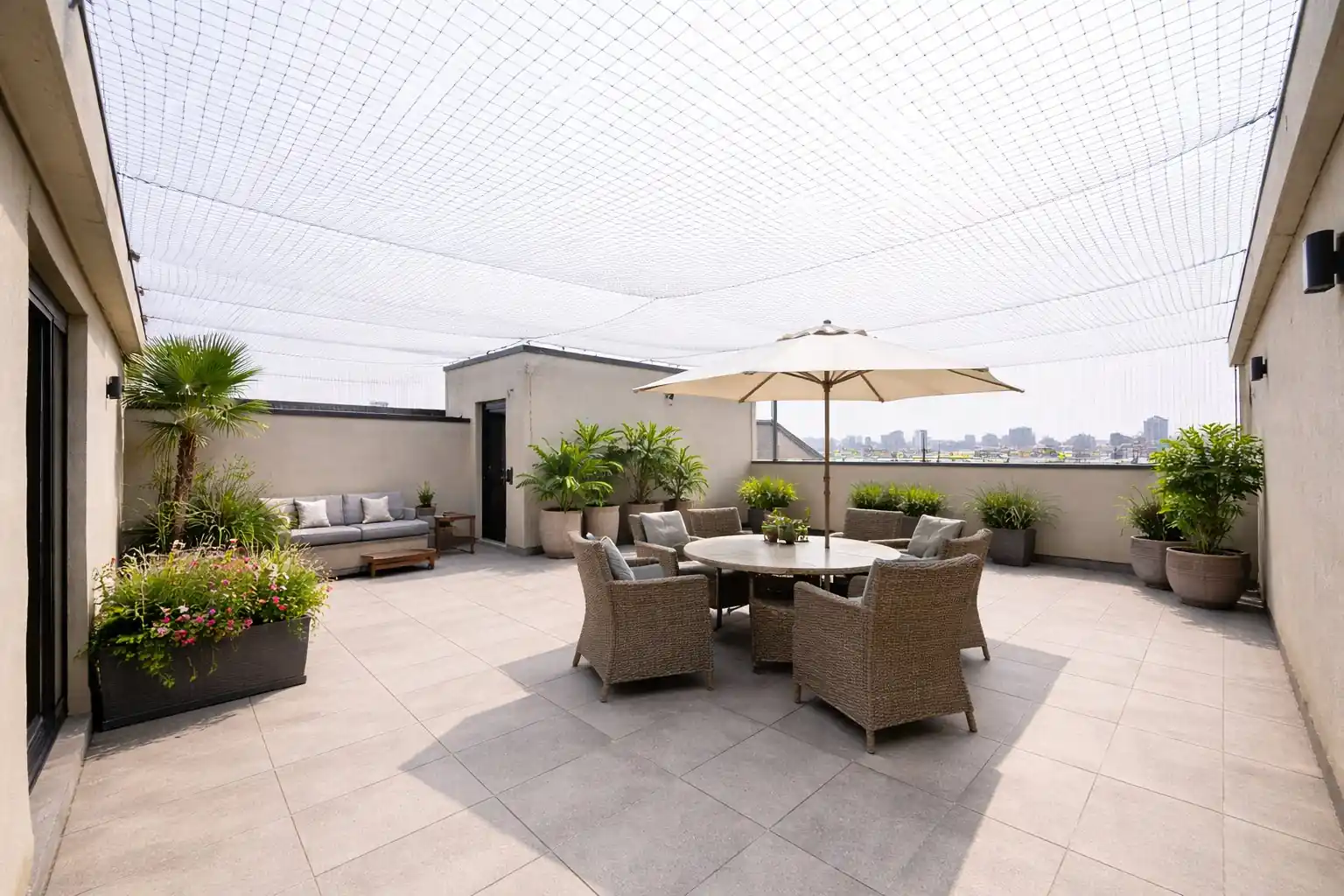 Terrace pigeon net open area bird net Hyderabad