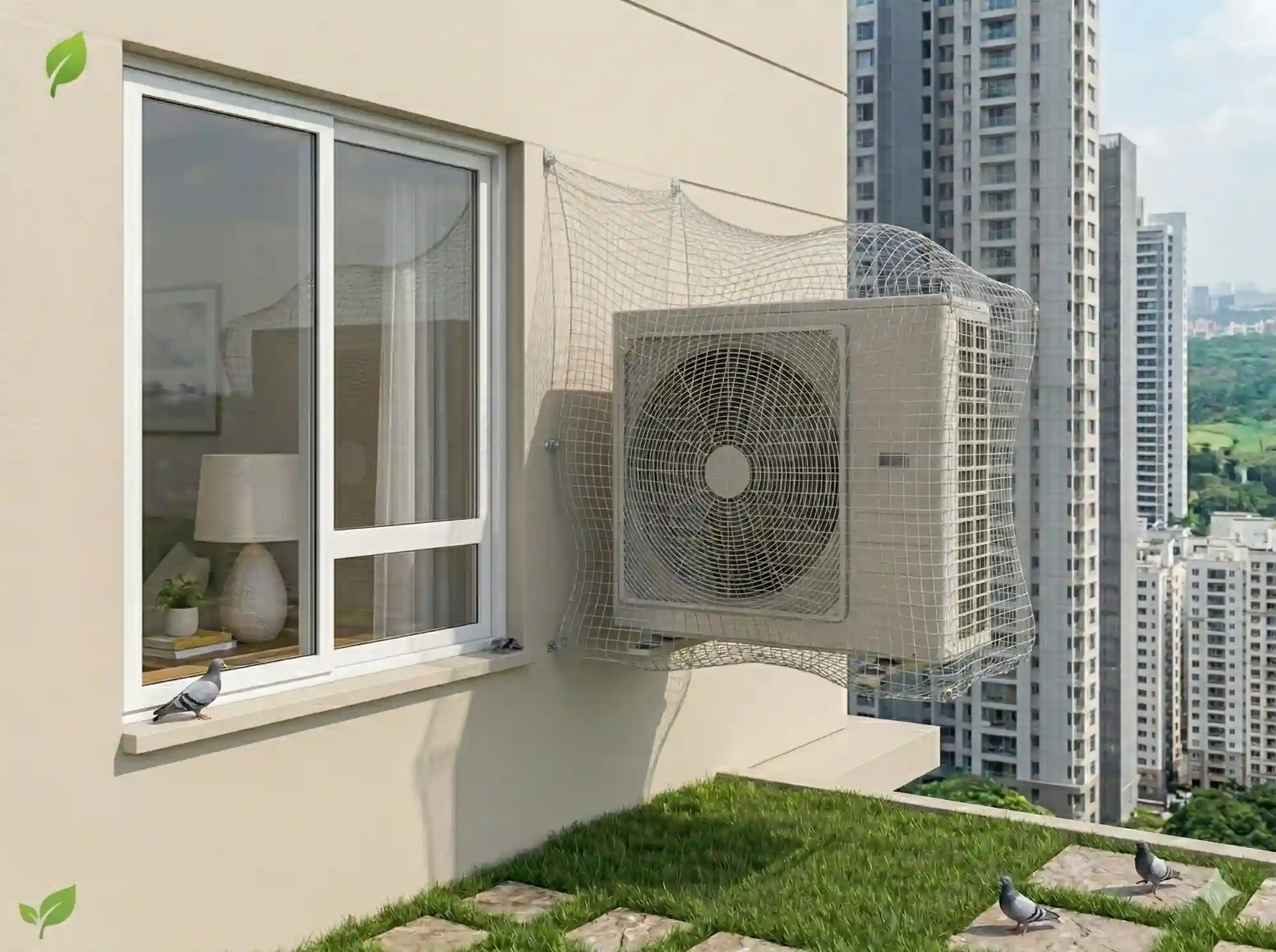 AC unit pigeon protection bird net Hyderabad