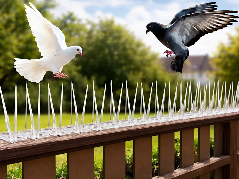 Bird spikes pigeon spikes installation on ledge Hyderabad — KVJ Services