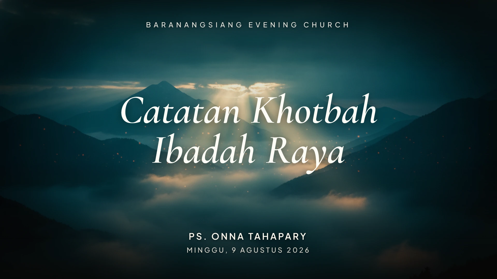 Menjadi tanah yang BAIK — Catatan Khotbah Ibadah Raya 9 Agustus 2026
