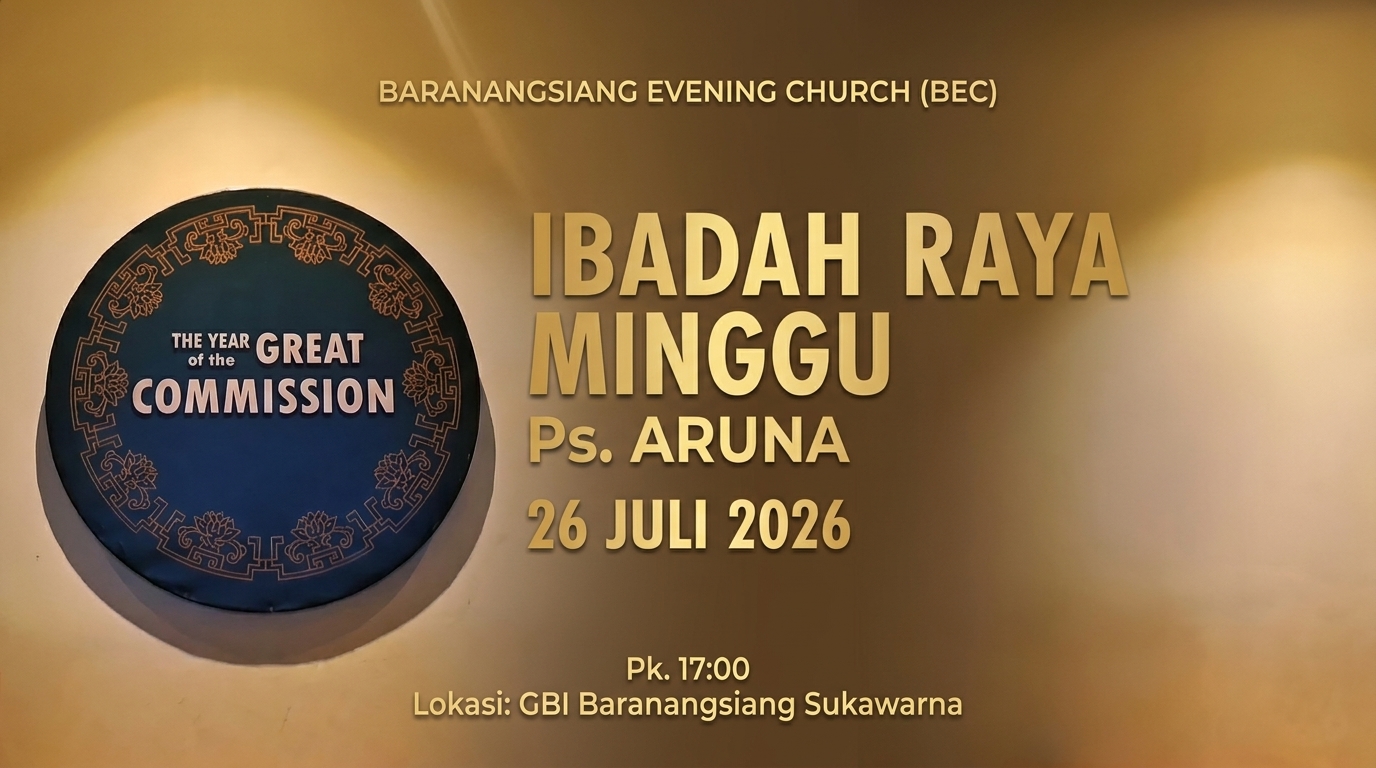 26 Juli 2026, Ps. Aruna — Undangan Ibadah Raya Minggu