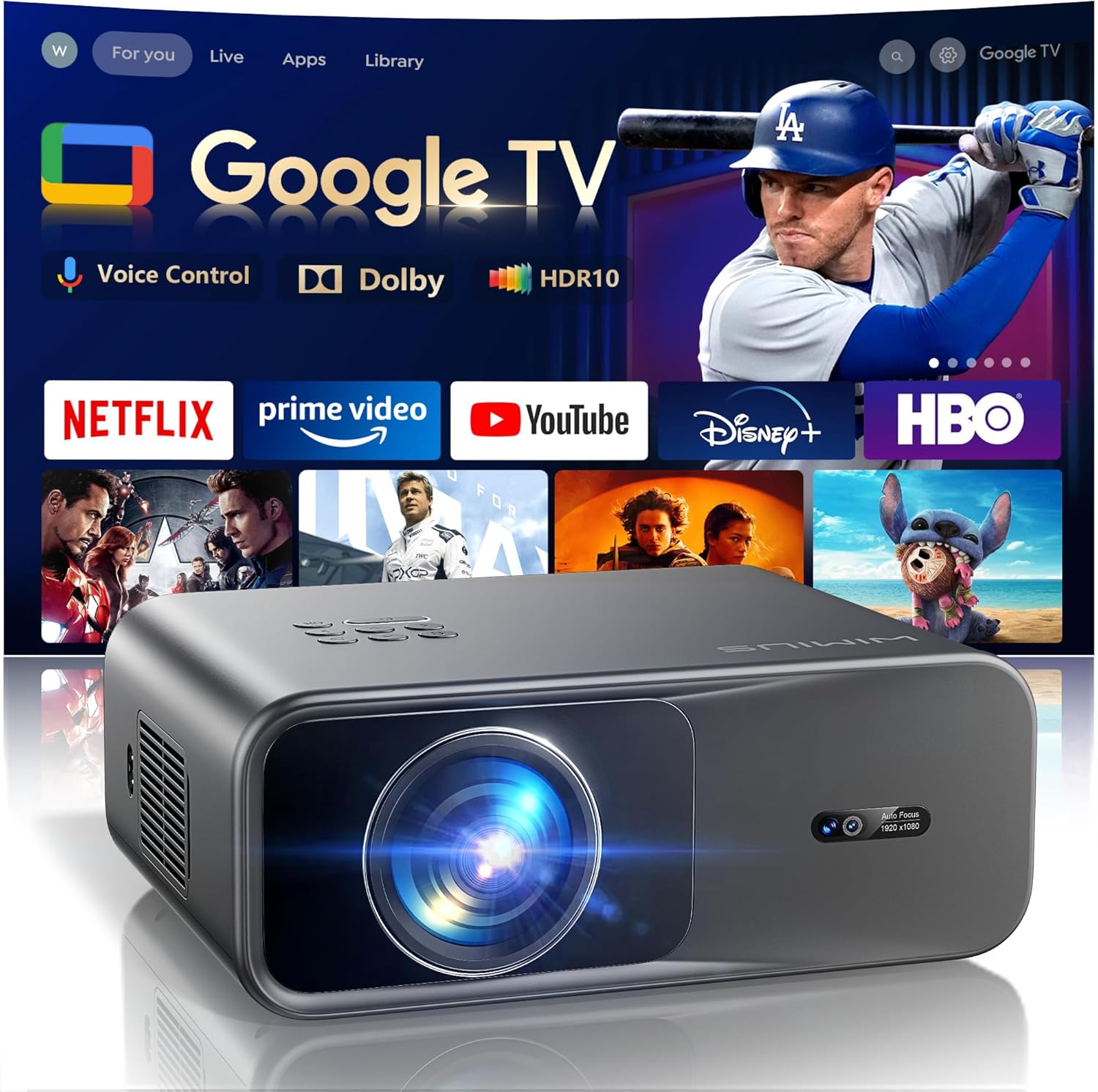 Videoprojecteur Kgoogle Tvdolby Lumens