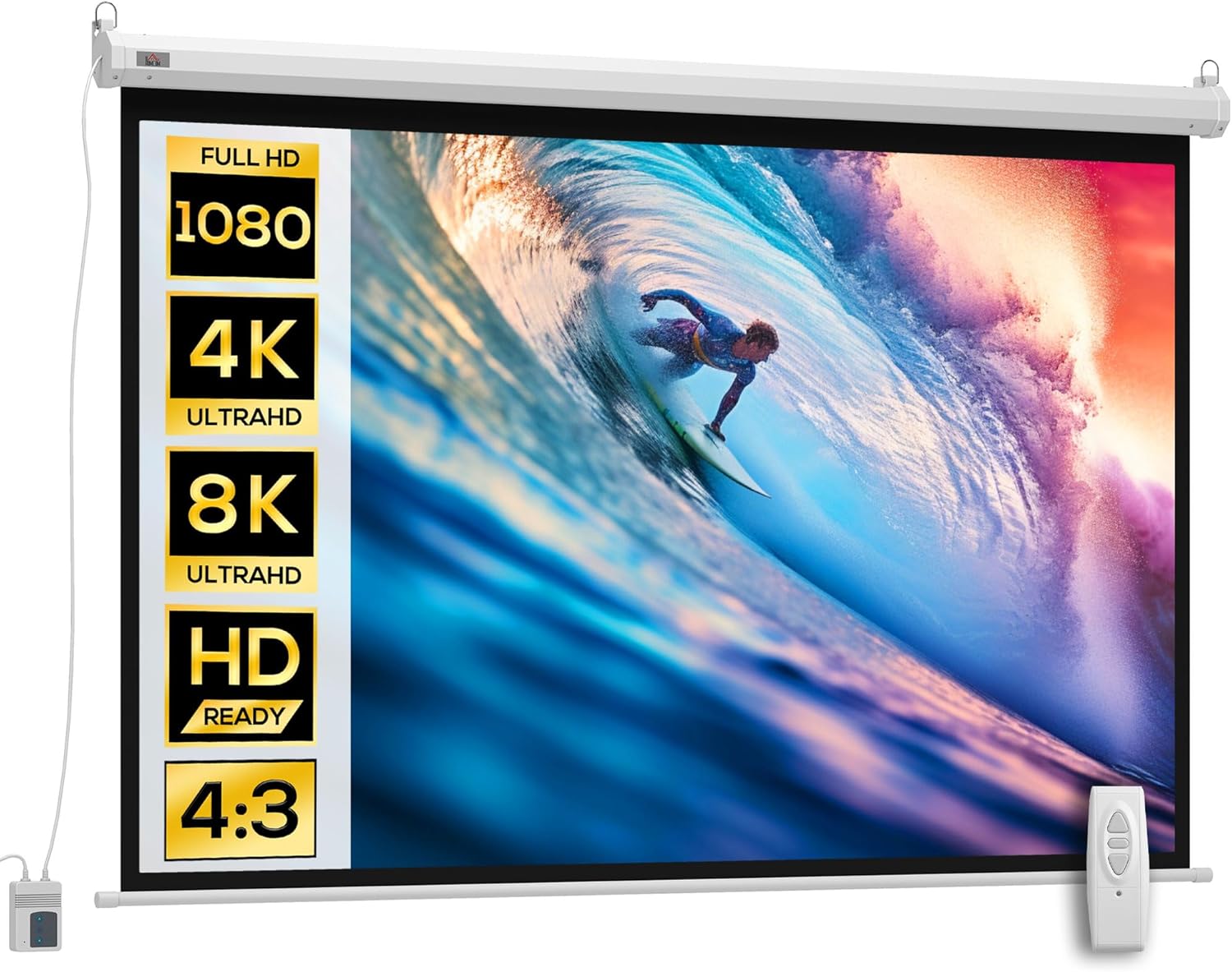 Homcom Ecran Videoprojecteur Pouces