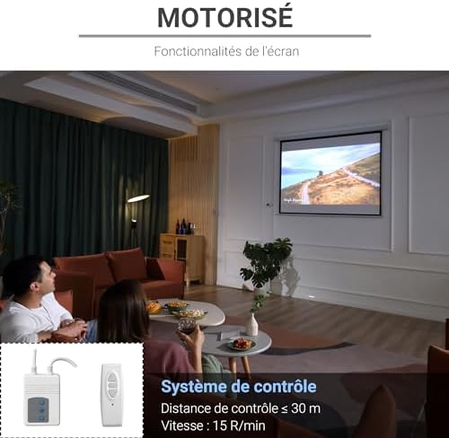 Vue 3 de Homcom Ecran Videoprojecteur Pouces