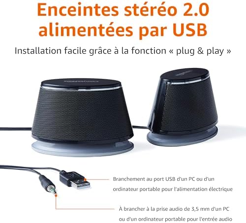 Vue 2 de Amazon Basics Hautparleurs Stereo
