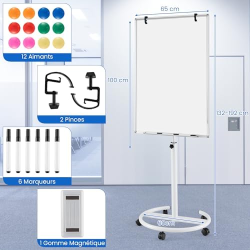 Vue 7 de Goplus Tableau Blanc Mobile