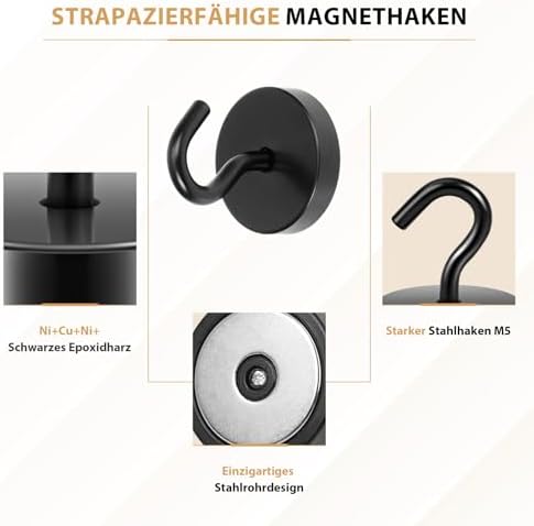 Vue 5 de Crochet Magnetique Neosmuk Noir