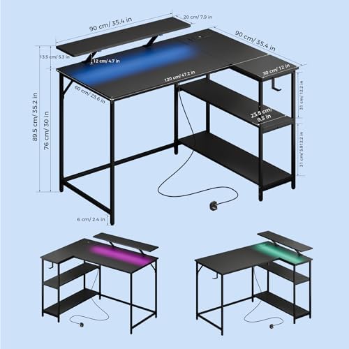 Vue 3 de Mondeer Bureau Dangle Reversible