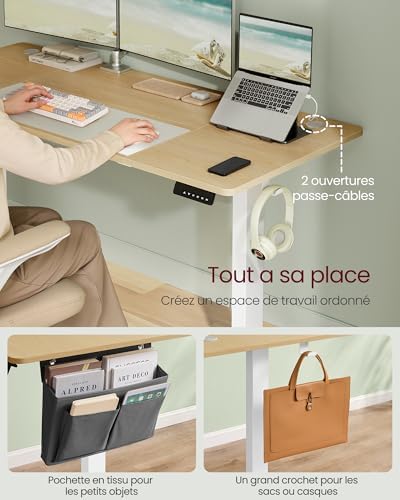Vue 6 de Songmics Bureau Electrique Reglable