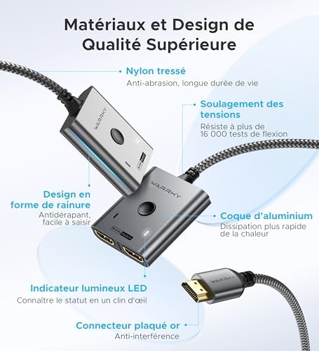 Vue 5 de Warrky Switch Hdmi