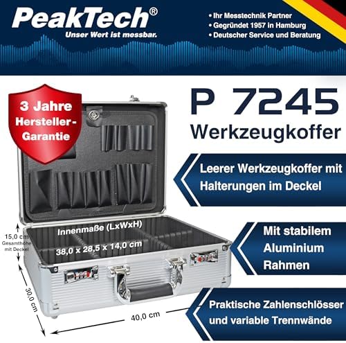 Vue 2 de Peaktech Mallette En Aluminium