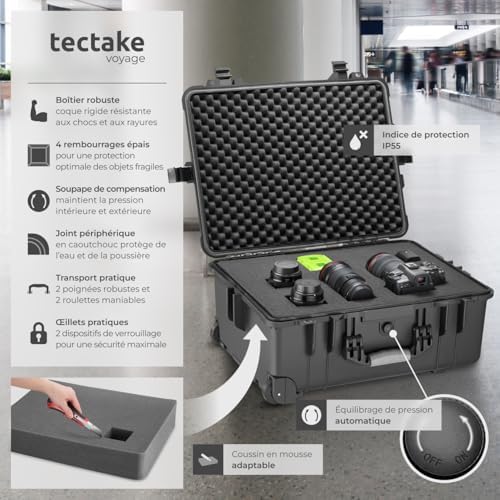 Vue 2 de Tectake Valise Roulettes