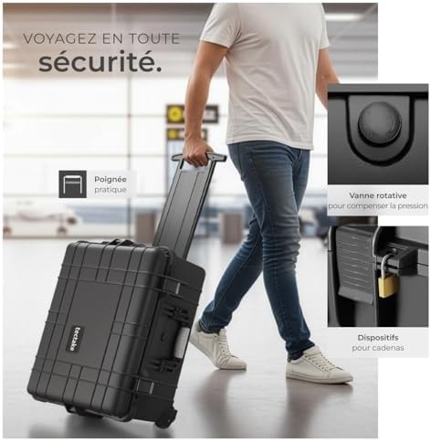 Vue 3 de Tectake Valise Roulettes