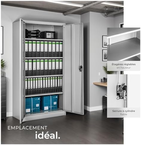 Vue 6 de Tectake Armoire De Bureau