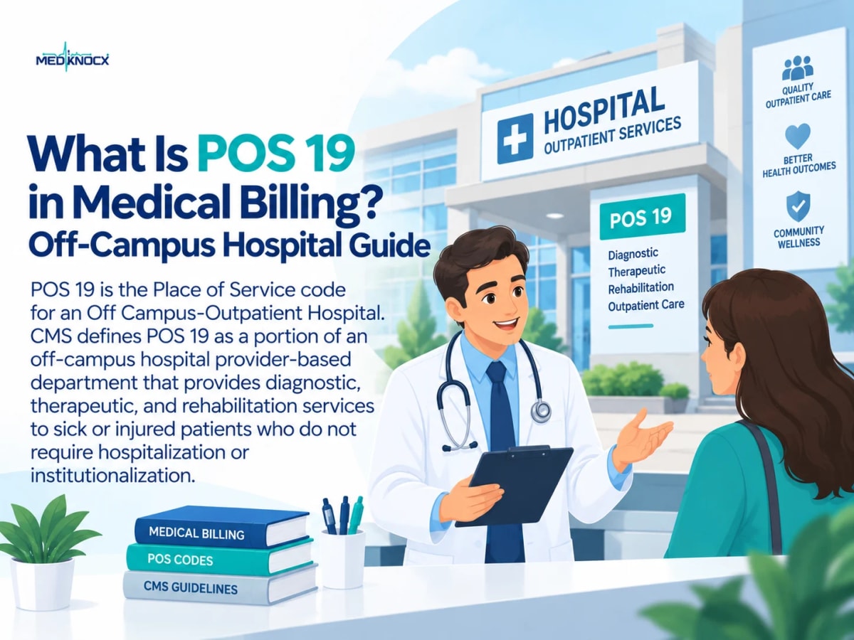 What Is POS 19 in Medical Billing? Off-Campus Hospital Guide What Is POS 19 in Medical Billing? Off-Campus Hospital Guide