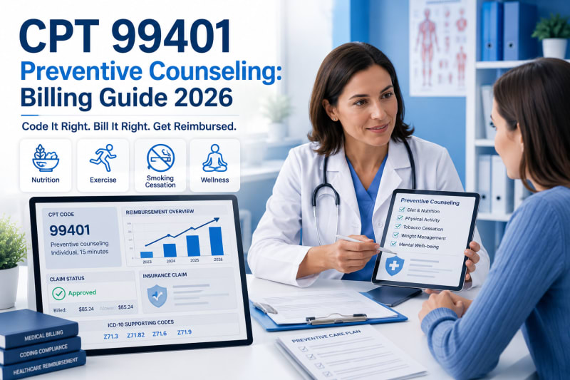 CPT 99401 Billing Guide: Preventive Counseling Codes Explained (2026)