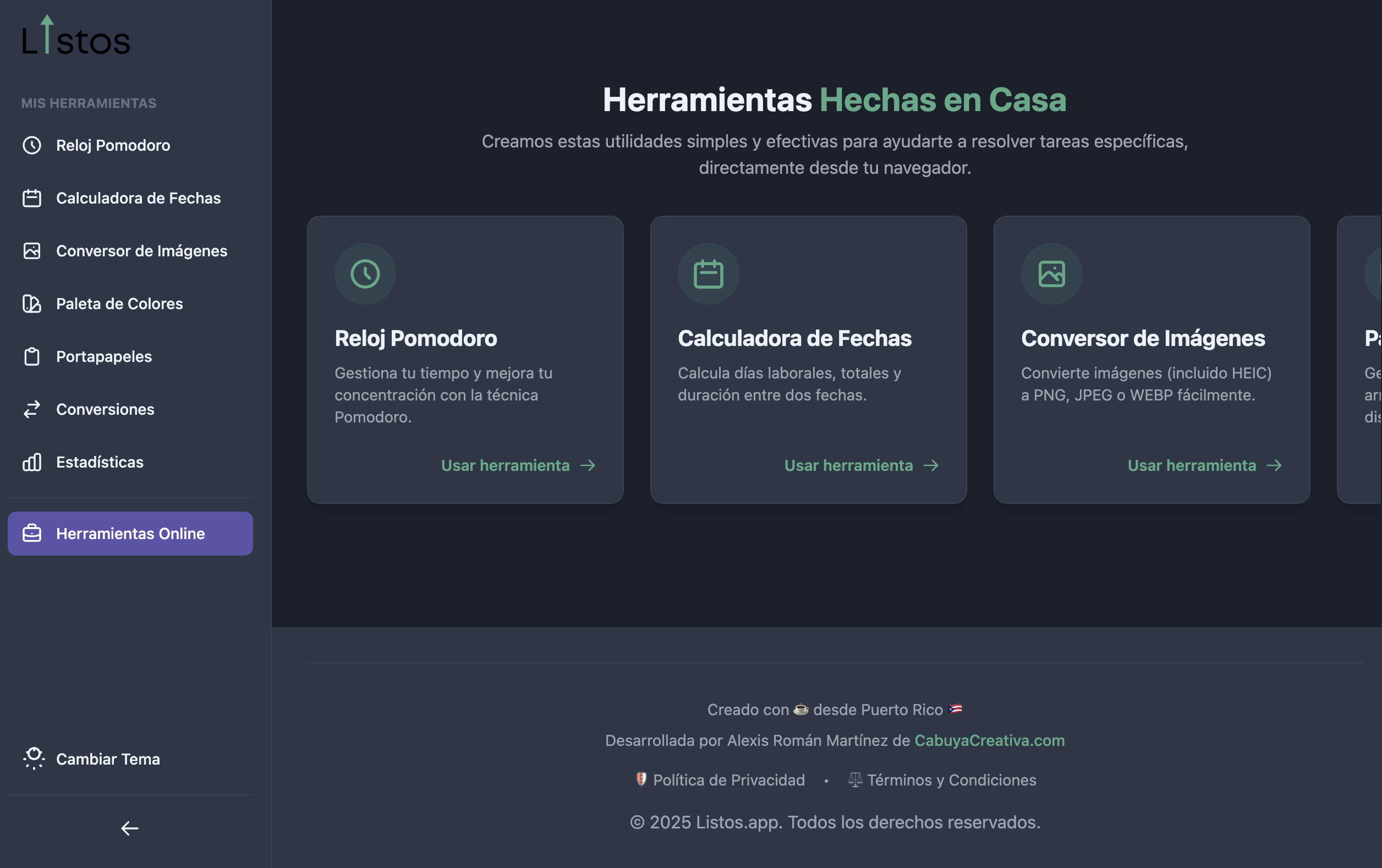 Captura de Listos.app