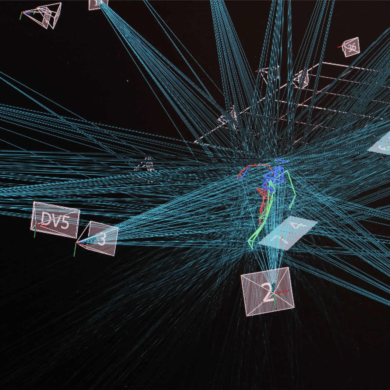 Render of athlete running on field