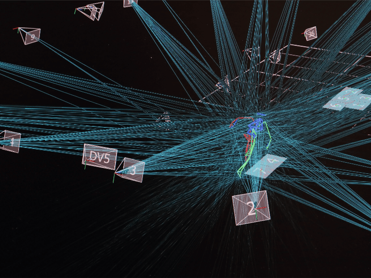 Render of athlete running on field