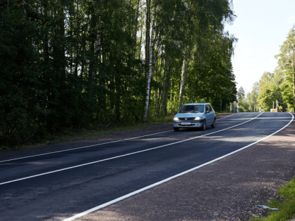 Ремонт дороги в Приозерском районе Ленобласти завершен