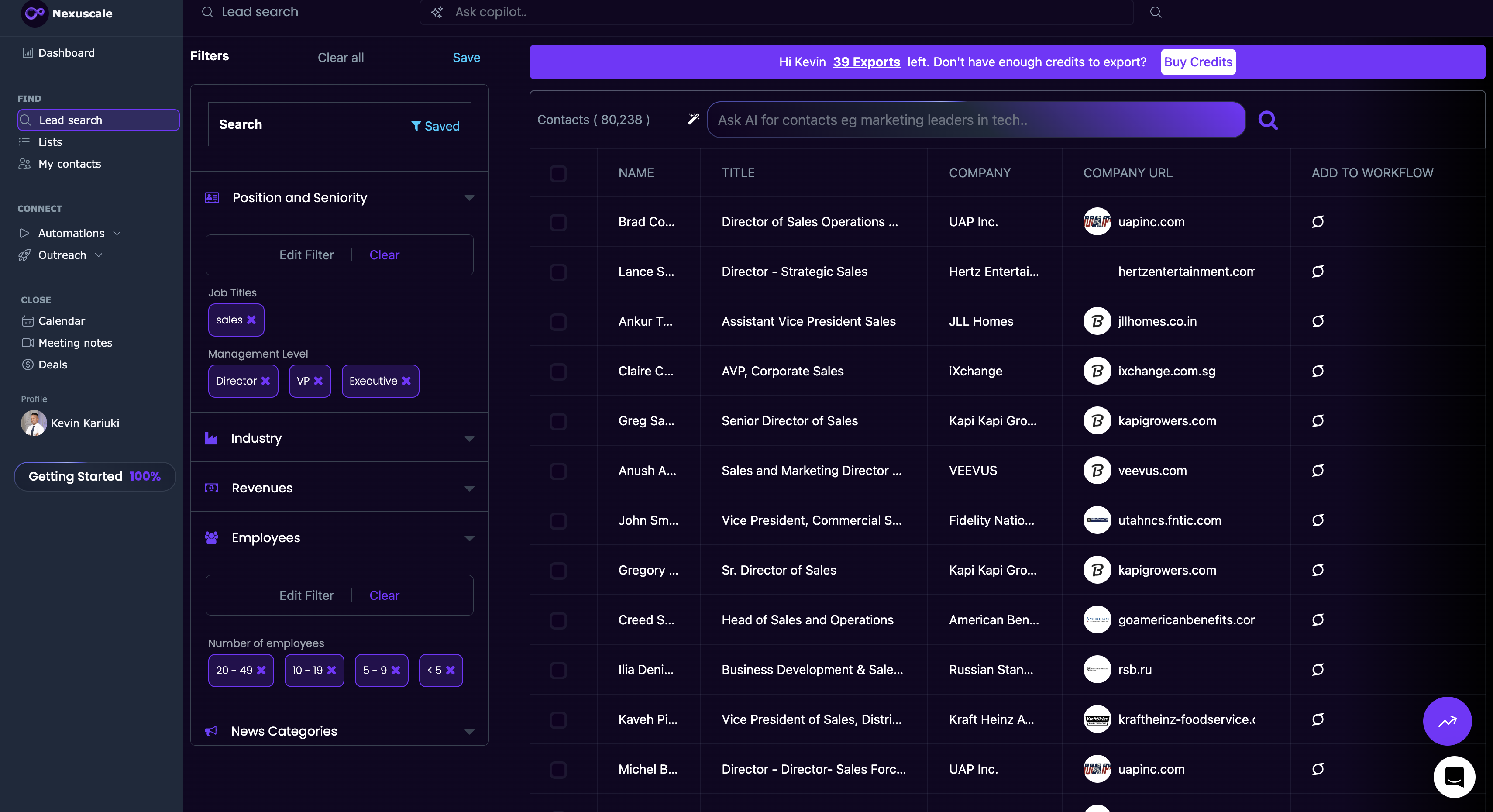 Nexuscale Dashboard
