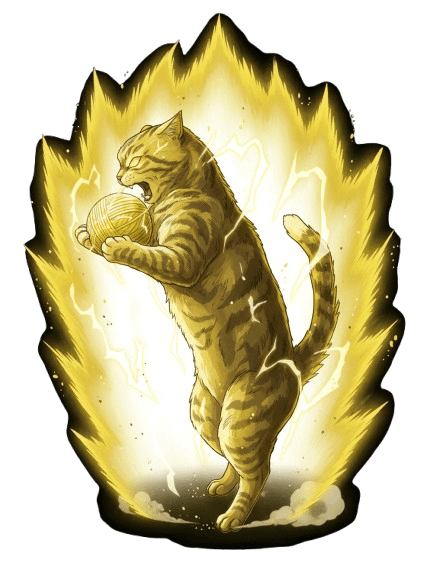 The 'Super Catyan' version of Saphir, generated by AI.