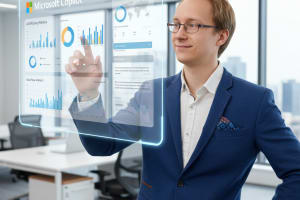 Portrait of a Microsoft AI Specialist at work.