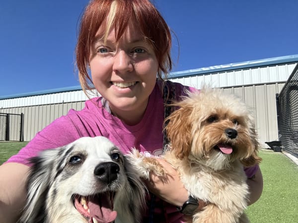 Fetch team member with dog