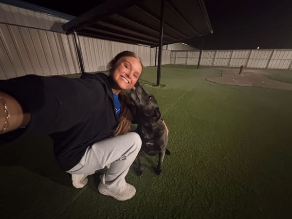 Fetch team member with dog