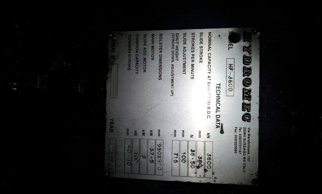 Hydromec HF 3600 - IS SOLD - Brass Hot Forging Press - 11