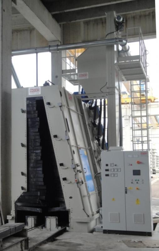 Cogeim Continuous feed - pass-through type shot blasting machine for the handling of slabs in vertical position – mod. STL/V - Shotblasting Machines